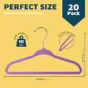 Purple Velvet Kids Hangers 20 Pack, 10.83" Non-Slip Baby & Toddler Hangers for Clothes, Space-Saving Slim ABS Plastic with 360 Swivel Hook & Notched Shoulders, Up to 10 lb Capacity
