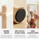KiddoCood Kids CPC & TIC Certified Stuffed Animal Storage - 3-Tier Natural Solid Wood Plush Toy Organizer & Holder, Corner Solution for Playroom & Nursery, BPA-Free & Zero Glue