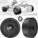 2Pack 11''/28CM Nylon Larger Rear Tires for Power Wheels Electric Drift Carzy Cart Upgrade,Pair of 1.2CM/0.47'' Aperture Go Cart Wheel for Ride on Kids Go Kart Tires,Free Coupler (11inch tires)