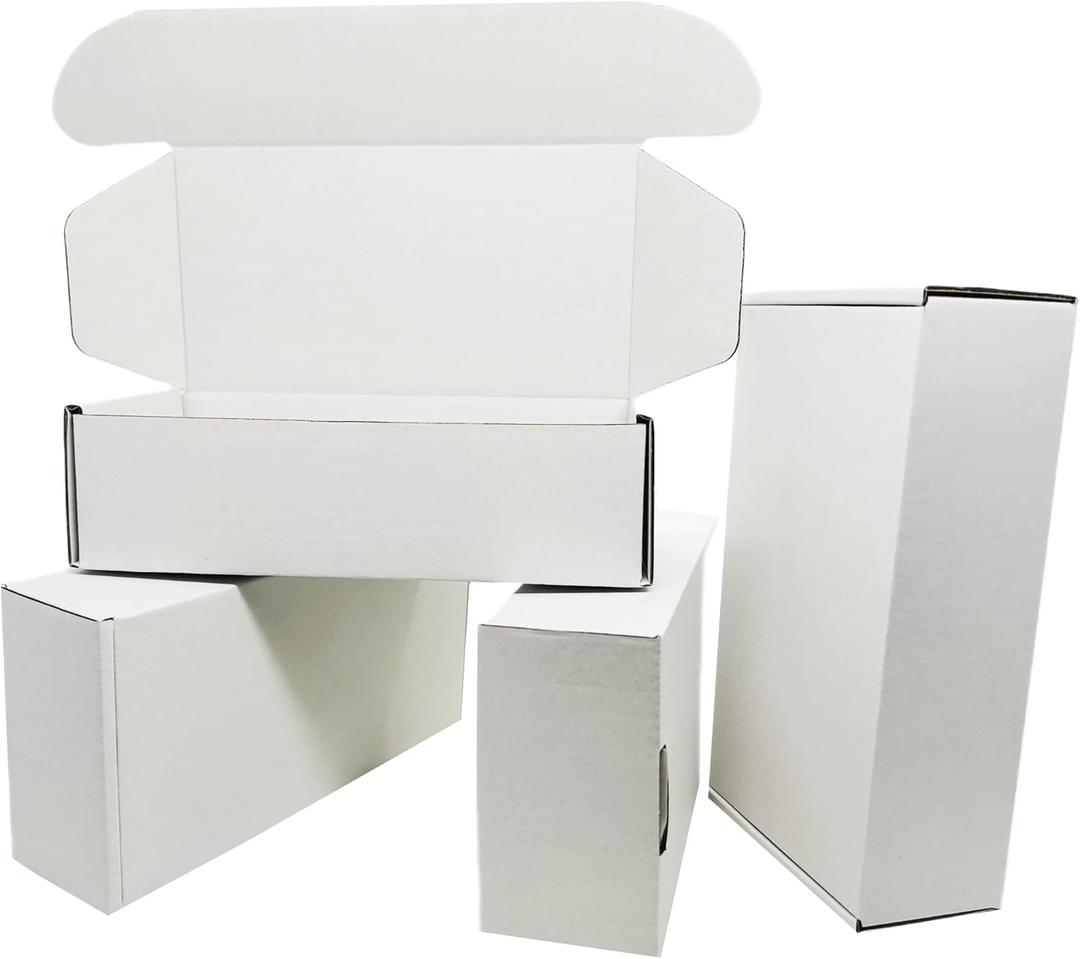 Small White Box 5 x 3 x 1 Inch 50 Pack Recyclable Corrugated Gift Mailers Storage Business Packaging Shipping Boxes