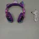 QearFun Kids Unicorn Bluetooth Headphones, 60H Playtime, 74/85/94dB Safe Volume Limit, Metallic Gradient Wireless Headset with Mic, Fast Charging, Foldable, Wired Mode for Girls School/Tablet/Travel