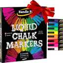 Bandle B. Chalk Markers - 8 Vibrant, Erasable, Non-Toxic, Water-Based, Reversible Tips. For Glass or Chalkboard Markers for Businesses, Restaurants, Liquid Drawing Chalk (Vibrant 6mm)
