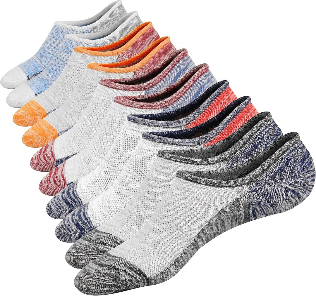 Mottee&Zconia No Show Sock Low Cut Ankle Short Socks for Men Basic Casual Anti-skid Cotton Socks with Non Slip Grips (8-11, 5 Pairs(high Level Soft))