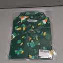 Men's St. Patrick's Day Shirt Funny Irish Flag Clover Short Sleeve Hawaiian Casual Button Down Shirt (M, Four Leaf Clover and Flag)