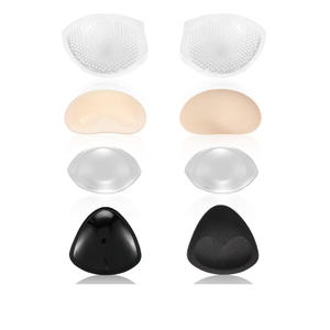 SATINIOR 4 Pairs Silicone Bra Inserts Breast Enhancers Add 2 Cups Breathable Non Slip Waterproof Push up Pads Reusable Bra Padding for Sports Bikini Swimsuits Dress Women Girls