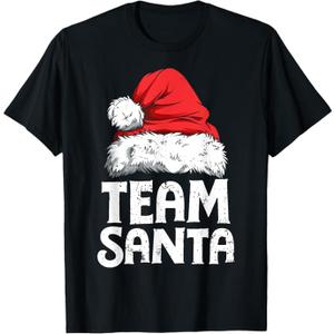 Team Santa Christmas Squad Family Matching Pajamas Boys Men T-Shirt, Size Small