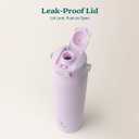 REDUCE Aura Vacuum Insulated Water Bottle - Leak-Proof & Chug Spout for Quick Hydration - Keeps Drinks Cold for 30 Hours - Removable Handle for Travel or Gym - Soft Sit Base - Lilac Bud