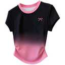 SOLY HUX Women's Short Sleeve Cute Summer Graphic T Shirts Ombre Bow Tees Aesthetic Tops Pink and Black Small