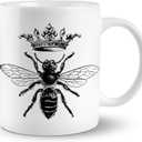 Bee Mug, Bee Coffee Mug, Queen Bee Gifts for Women, Bee Gifts for Bee Lovers, Bee Themed Gifts, Honey Bee Gifts, Retro Queen Bee Gifts Coffee Mug Cup for Women
