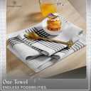 Waffle White & Black 12 Pack Kitchen Dish Towels, 100% Cotton, 16x26 inches, Wash Rags for Drying Dishes, Highly Absorbent, Long Lasting Hand Towels Set for Daily Cooking & Cleaning
