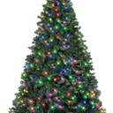 7.5 ft. Pre-Lit Dense Artificial Christmas Tree Hinged with 550 Multi-Color Lights and Stand
