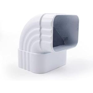 2 x 3 inches Downspout Gutter Rainwater Pipe Diverter Aluminum Downspouts Adapter Elbow Corner Reusable Water Pipes Fitting Connection for House Overboard System 90 Degree (White)
