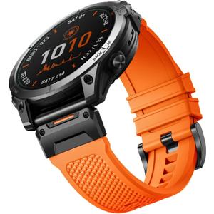 Bandletic Rubber Bands - Compatible with Garmin Fenix 7X Pro, 6X, 5X Watch Bands, 26mm Easy-Fit Band for Fenix 8/ 51mm/ 7X/ 6X Pro/ 5X Plus/ 3 HR/ Tactix/ Enduro