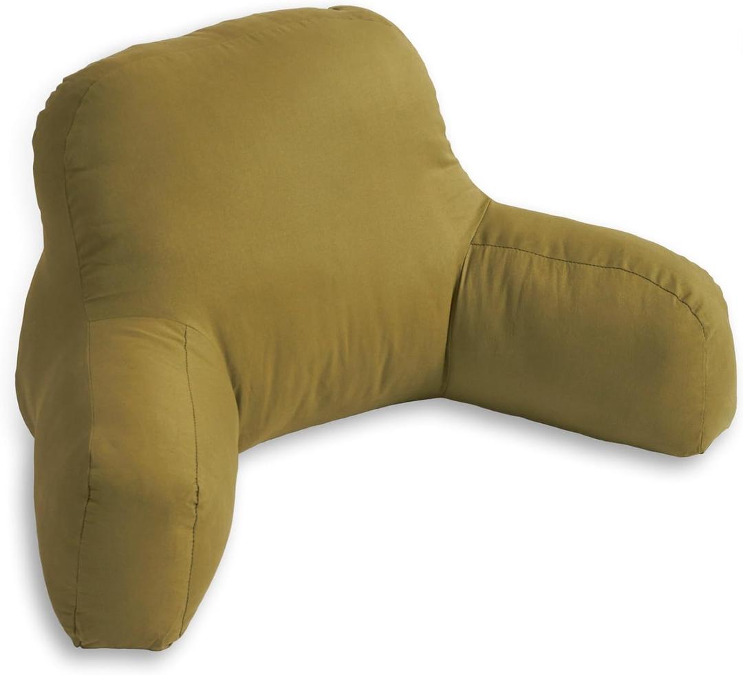 Greendale Home Fashions Cotton Duck Bed Rest Reading Pillow with Arms, Fern