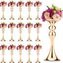 Sadnyy 16 Pcs Metal Flower Arrangements Stand Metal Wedding Centerpiece Stand Tall Table Decor Flower Vase for Wedding Reception Centerpieces Event Party Hotel Home Decor(12.6 Inch,Gold)