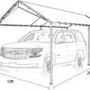 10'x20' Carport Heavy Duty Galvanized Car Canopy with Included Anchor Kit, 3 Reinforced Steel Cables, Light Gray