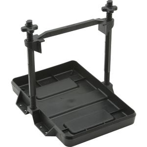 Attwood 9097-5 Heavy-Duty Adjustable Battery Tray, Black  All-Plastic, Rust-Proof, Fits Group 24 Batteries