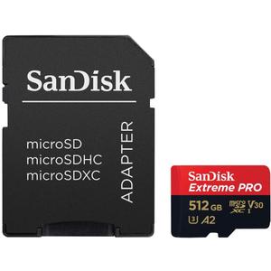 SanDisk Extreme PRO microSDXC UHS-I Memory Card 512 GB + Adapter & RescuePRO Deluxe (for Smartphones, Action Cameras or Drones, A2, Class 10, V30, U3, 200 MB/s Transfer)