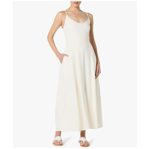 The Drop Women's Luna Scoop Neck Linen Maxi Dress, XL, White