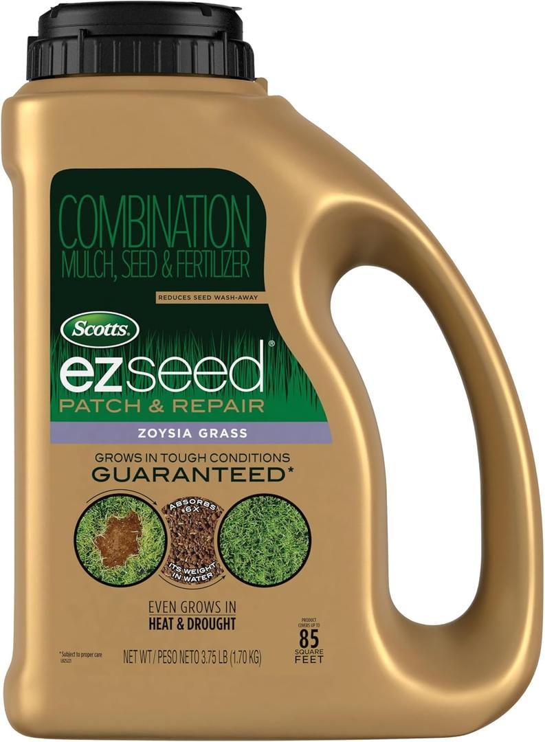 Scotts EZ Seed Patch and Repair Zoysia Grass - Combination Mulch, Lawn Grass Seed and Lawn Fertilizer, Covers Up to 85 sq. ft., 3.75 lb.