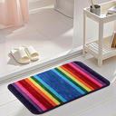 Bath Rugs for Bathroom Rainbow Bathroom Rugs Colorful Microfiber Plush Bath Mat Soft and Absorbent Bath Carpet Non-Slip Backing 20"x32"