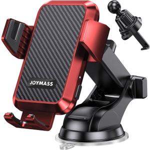 JOYMASS Wireless Car Charger, Phone Holders for Your Car, 15W Auto Clamping Phone Mount Car Accessories for iPhone 16 15 14 13 12 Mini Pro Max 11, Samsung Galaxy S24 Ultra S23 S22+ Note 20, etc - Red