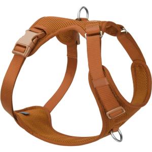 No Pull Dog Harness for Small Medium Large Dogs - Adjustable 2 Layer Mesh Dog Vest with Dual Clip, Escape Proof, Quick Release, Lightweight Breathable Mesh for Walking Hiking (Carmel Brown,XS) (XS(Neck:11.8-16.5",Chest:14.2-19.7"))
