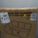 Clear Acrylic Dog Playpen Indoor, Puppy Cat Small Pet Play Pen, Pet Cat Playpen for Rabbits, Dog Fence Crate Kennel Whelping Cage (24", Black, 10 Panel)