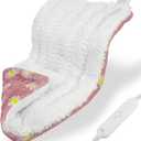 GOQO TOMO Heating Pad, 12 x 24 Inch, Pink Floral Pattern, Machine Washable, 8 Timer Settings, 12 Heat Levels, for Back Pain Relief-P01