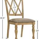 Roundhill Furniture Verta Solid Wood Cross-Back Dining Chairs, Set of 2, Light Oak Finish, 20.2 inches x 24 inches x 38.8 inches