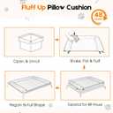 Elevated Dog Bed with Removable Fluffy Pillow Cushion, Raised Pet Cot Washable Bolster, Dog Couch Sofa, Anti Slip Feet, Breathable Mesh, Cream, 43"32"