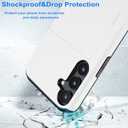 for Samsung Galaxy S25 Wallet Case with Card Holder, 2X Screen Protector Dual Layer Heavy Duty Protective Hidden Card Slot Slim Case for Galaxy S25 6.2" 2025 (White)