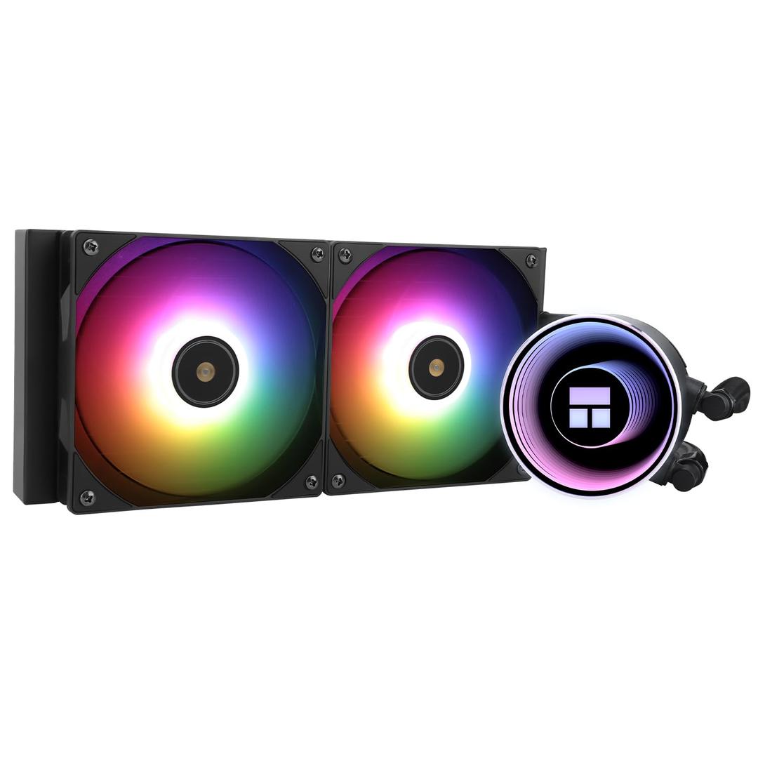 Thermalright Frozen Notte 240 Black ARGB V2 Water Cooling CPU Cooler, 240 Specification CPU Liquid Cooler,Double PWM Fans, S-FDB Bearings, Suitable for AMD:AM4/AM5, Intel LGA 1851/1700/115X/1200/2011