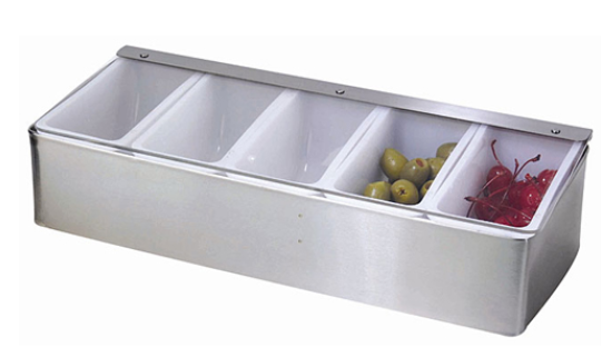 Winco Condiment Holder, 5 Compartment, S/S Base