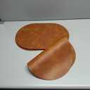 ADRIMER Placemats, Heat Resistant Oval Placemats Set of 8 Washable 12 x 17 Inch, Waterproof Table Mats, Wipeable Pu Place Mats for Kitchen, Dining Room, Turmeric Brown