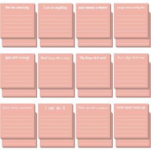 Yinder 24 Pcs Inspirational Sticky Notes Thank You Gift Motivational Sticky Note Pad Employee Appreciation Week Gift Bulk for Coworker Teacher Nurse Office Groups 3 x 3'' (Inspirational,Rose Gold)