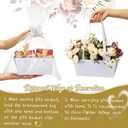 PerKoop 24 Pack Baskets for Gifts Empty Bulk 6.5 x 9.8'' Thick Kraft Gift Basket with Bows Bags Empty Gift Basket for Mother's Day Graduation Birthday Wedding Snack Farmers Market(White)