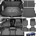 Powerty Floor Mat for Toyota RAV4 2019-2025, All Weather Cargo Mat Trunk Mat Liner with Backrest Mat Replacement for 2019-2025 Toyota RAV4 Accessories (Trunk Mat+Backrest Mat+Floor Mat)