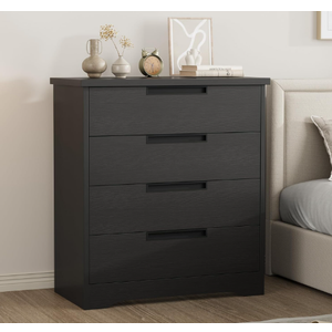 GarveeHome 4 Drawer Dresser for Bedroom, Natural Chest of Drawers with Embedded Handles Design, Wooden Dresser Organizer for Living Room, Nursery, Hallway and Entryway