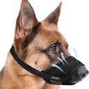 Dog Muzzle, Soft Nylon Muzzles for Small Medium Large Sized Dogs to Anti & Prevent Biting Barking Chewing, Pet Mouth Guard for German Shepherd with Adjustable Strap, Allows Panting Drinking (Black,M)