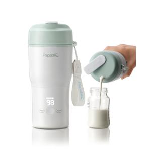Papablic Portable Bottle Warmer, 85W Fast Baby Bottle Warmer for Travel & Home, Heats Breastmilk & Formula & Water, 4 Temperature Settings, Wide Mouth, Fits Car Cup Holder, RechaSeasalt Blue