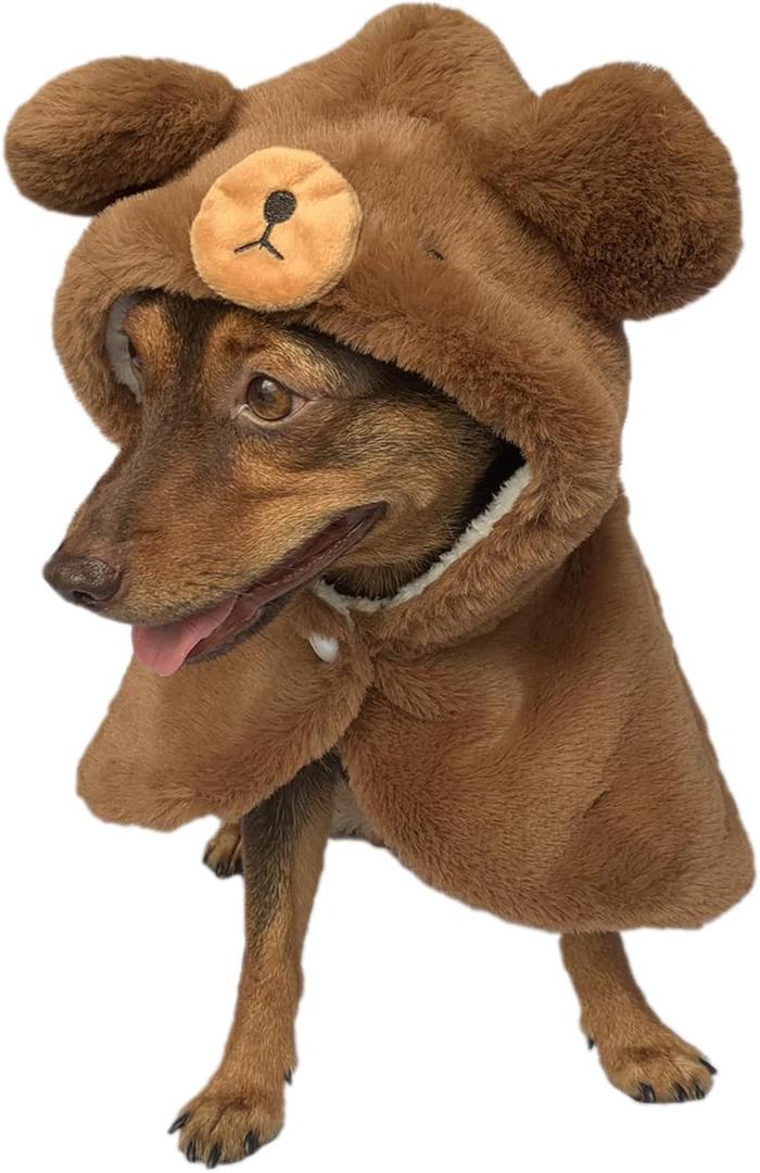 YQYS Dog Cat Halloween Costumes Warm Plush Poncho for Small Dogs Kitten Halloween Outfit Costums for Teacup Dog Puppy Clothes for Chihuahua Yorkie Maltese Min Pin Pomeranian Poodle Teddy Bear, Medium