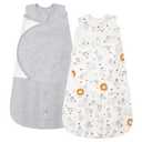 ZIGJOY Sleep Sack Swaddle 1.0 Tog Baby Wearable Blanket 100% Cotton Baby Swaddle Blanket for Newborns 6-12 Months Grey & Line Animal
