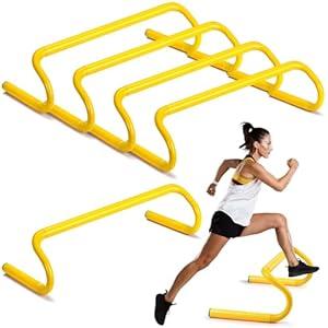 Gemscream 5 Pcs Speed Agility Training Hurdles Detachable Durable Equipment Plyometric and All Purpose Speed Training Hurdle Equipment for Athletes Soccer Basketball(6 Inch, Yellow)