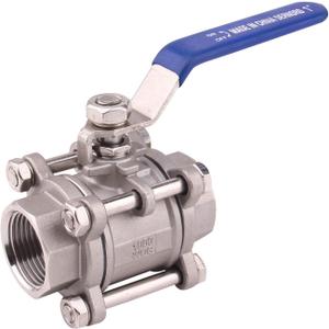 DERNORD Ball Valve 1 Inch NPT Threaded - Stainless Steel 304 Female 3 Piece Full Port (1" NPT Female)