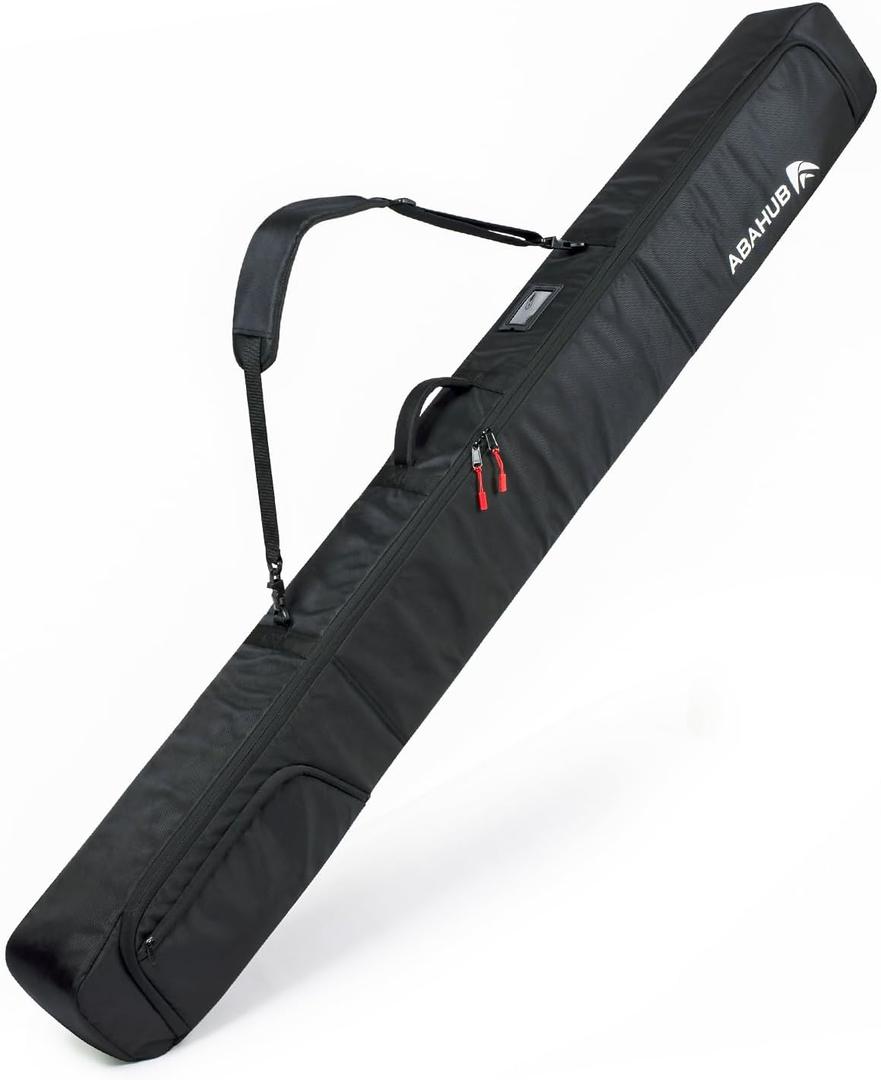 Abahub Padded Ski Bag, Water-Resistant Snow Ski Accessories Bag for Air Travel, Up to 174cm/189cm (68.5in/74.4in)