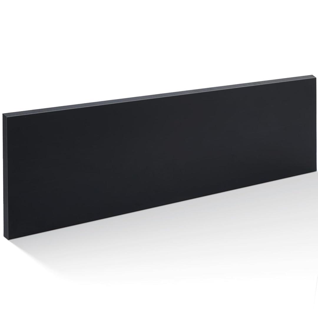 Frienda Black Hdpe Plastic Sheet 3/4" Thick, Size 12" x 48", Hdpe Sheet Board, Starboard Board, High Density Polyethylene Solid Plastic Block for DIY Projects for Machining Home Crafts