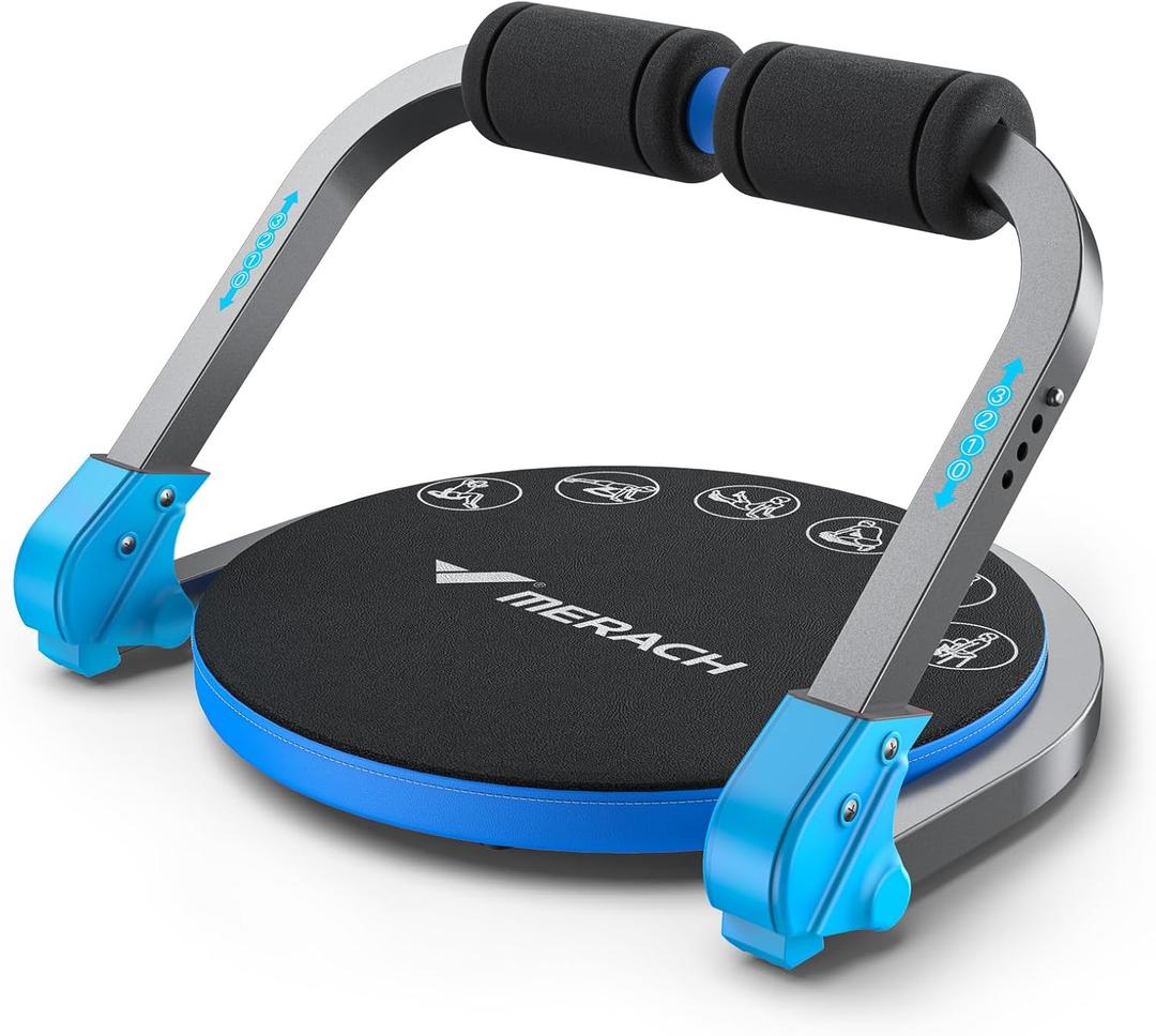 MERACH Ab Machine, Sit Up Exercise Equipment with 3 Adjustable Resistance Levels, Automatic Rebound Ab Crunch Machine for Core Workout, Ab Workout Equipment for Stomach