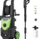 2200W Electric Pressure Washer, 2800 PSI 2.8 GPM with Hose Reel, Foam Sprayer, 4 Nozzles, Rotary Control Switch, IPX5 Waterproof, Compact Trolley-Style Design for Home, Car, and Patio. (P5)