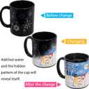 Heat Changing Snowman Ceramic Mug Colour Changing Mugs Magical Coffee Mug Tea Cup 12 Ounce - Novelty for Xmas Funny Gifts, Blue/White/Red